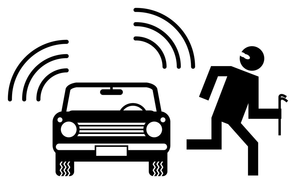 Car alarm system scaring off thief – concept image for Best Anti-Theft Devices for Cars