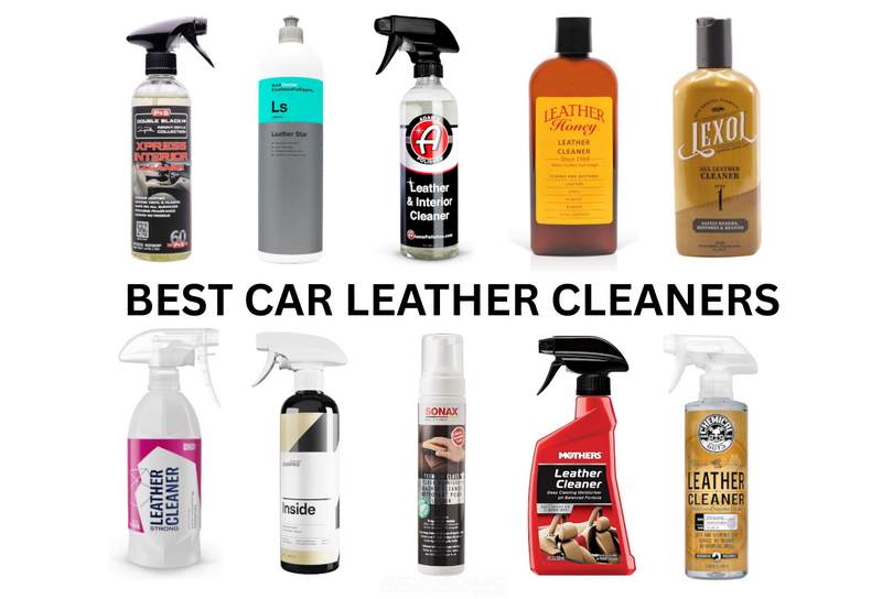 Top 10 best car leather cleaners arranged side by side